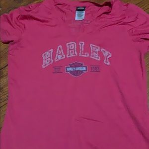 Harley Davidson pink short sleeve shirt size XL